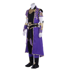 Halloweez Rain Cosplay Costume | Immersive Purple Warrior Outfit with Armguard, Gloves, and Mask - Halloweez