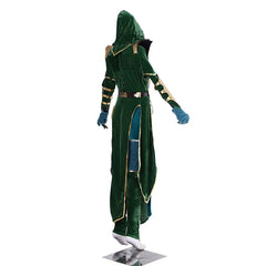 Halloweez Jade Cosplay Costume | Alluring Green Battle Dress for Women | Halloween Carnival Wear - Halloweez