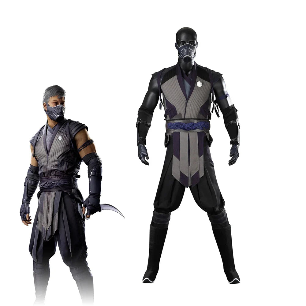 Halloweez Mortal Kombat Smoke Cosplay Costume for Men - Punk Battle Uniform Suit for Halloween Carnival Party Warrior - Halloweez