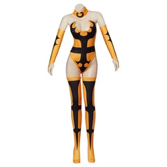Halloweez Tanya Cosplay Costume | Mortal Kombat X Inspired Yellow Jumpsuit with Gloves & Stockings - Halloweez
