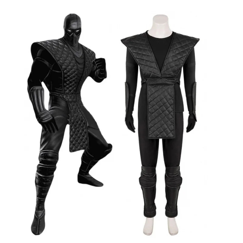 Halloweez Noob Saibot Cosplay Costume | Mortal Kombat Game Black Full Set for Halloween Carnival - Halloweez
