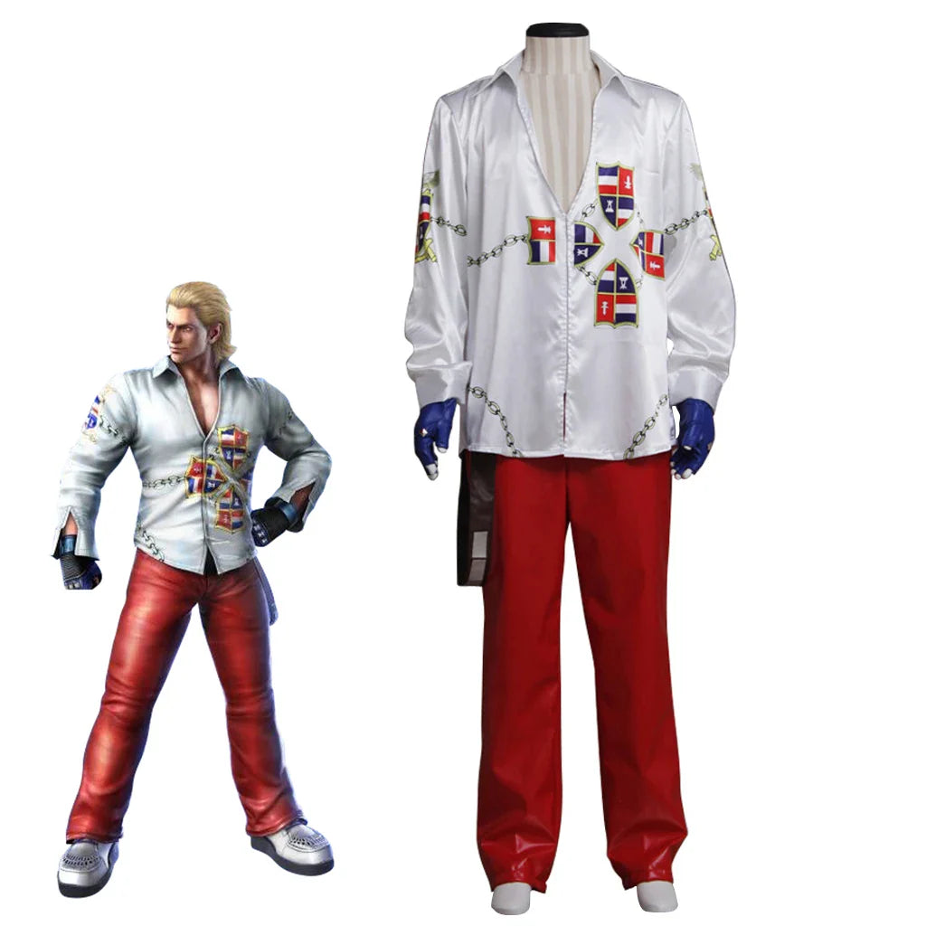 Halloweez Steve Cosplay Fox Costume Adult Men Fancy Shirt Pants Battle Uniform Halloween Carnival Party Disguise - Halloweez