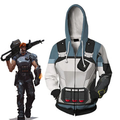 Halloweez Brimstone Valorant Cosplay Zipper Hooded Coat Unisex 3D Print Sweatshirt for Halloween Carnival - Halloweez