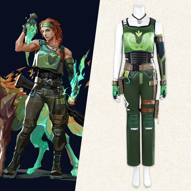 Impressive Halloweez Skye Cosplay Costume for Women - Punk Valorant Battle Uniform for Halloween Parties - Halloweez