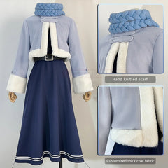 Halloweez Beyond Journey's End Anime Fern Cosplay Costume Wig with Winter Jacket - Perfect New Year Gift - Halloweez