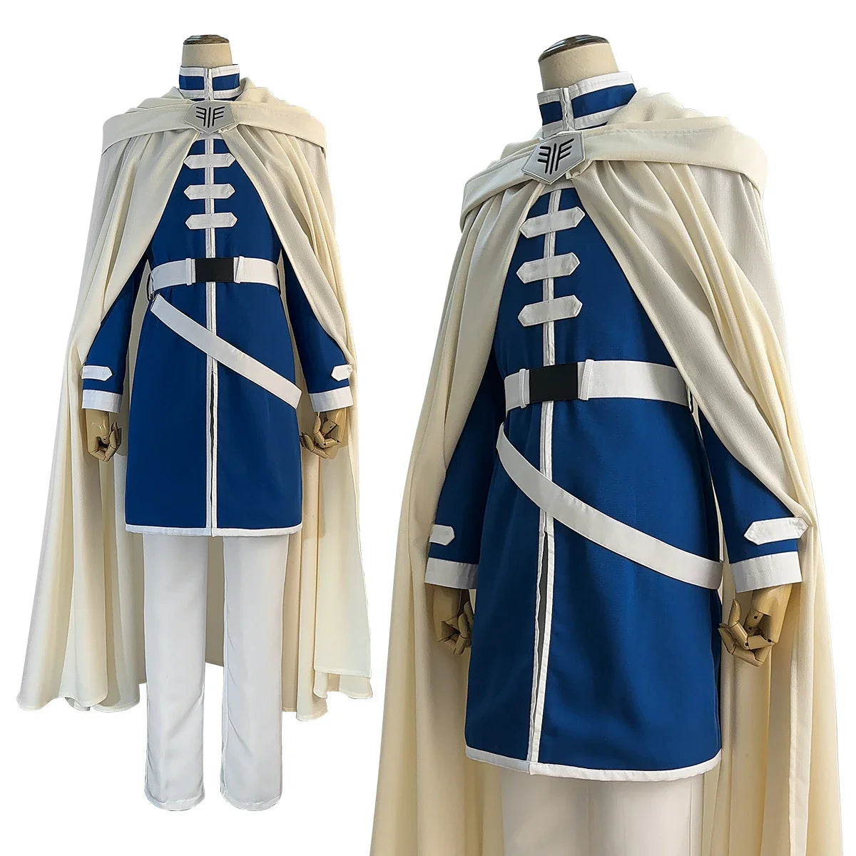 Halloweez Himmel Anime Cosplay Costume Set with Wig, Shawl, Cloak, Coat, Pants & Rose Net - Perfect Christmas Gift - Halloweez