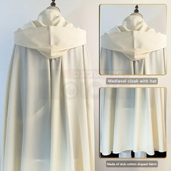 Halloweez Himmel Anime Cosplay Costume Set with Wig, Shawl, Cloak, Coat, Pants & Rose Net - Perfect Christmas Gift - Halloweez