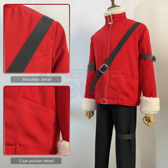 Halloweez Beyond Journey's End Anime Stark Cosplay Costume with Red Wig, Winter Jacket, and Black Pants - Halloweez