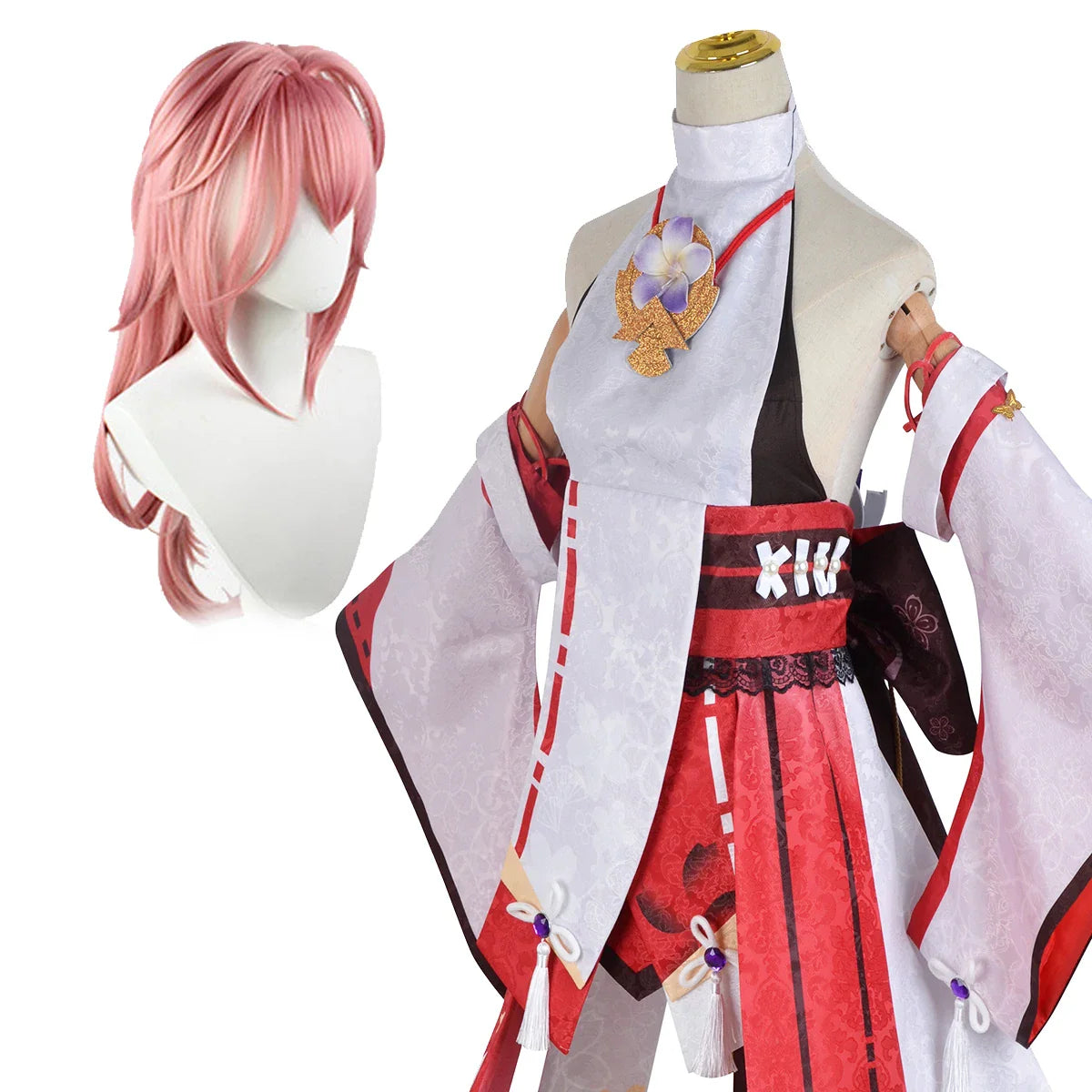 Halloweez Yae Miko Cosplay Wig - Anime Inspired Headwear for Halloween & Christmas Parties - Halloweez