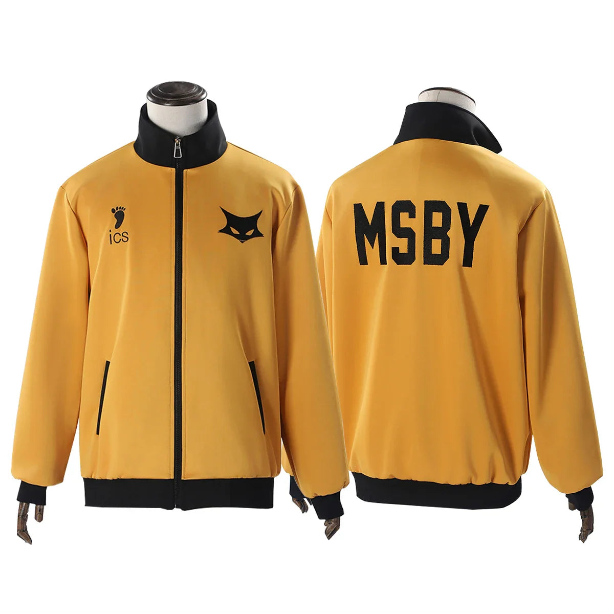 Halloweez Anime Hinata Shouyou Cosplay Tracksuit with Wolf Embroidery - Orange Black Sportwear - Halloweez