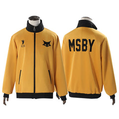 Halloweez Anime Hinata Shouyou Cosplay Tracksuit with Wolf Embroidery - Orange Black Sportwear - Halloweez