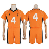 Halloweez Anime Nishinoya Yuu Jersey NO.4 Cosplay Costume Wig High School Volleyball Club Uniform Top Shorts Daily - Halloweez