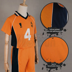 Halloweez Anime Nishinoya Yuu Jersey NO.4 Cosplay Costume Wig High School Volleyball Club Uniform Top Shorts Daily - Halloweez