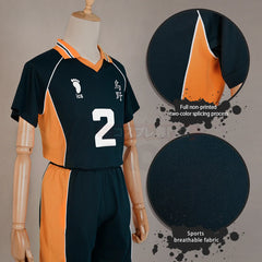 Halloweez Anime Sugawara Koushi Jerseys NO.2 Cosplay Costume Wig KARASUNO High School Volleyball Uniform Top Short Rose NetBody - Halloweez