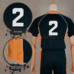 Halloweez Anime Sugawara Koushi Jerseys NO.2 Cosplay Costume Wig KARASUNO High School Volleyball Uniform Top Short Rose NetBody - Halloweez