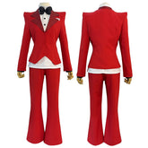 Halloweez Anime Charlie Morningstar Cosplay Costume Set with Wig, Shoulder Pads, Pants, Shirt, Bowtie for Halloween - Halloweez