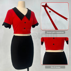 Halloweez Anime Vaggie Cosplay Costume with Wig, Top, Skirt, and Rose Net Comb - Halloweez