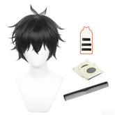 Halloweez Dan Heng Cosplay Wig - Short Version, Rose Net, Heat Resistant Synthetic Fiber, Adjustable for Halloween - Halloweez