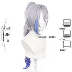 Halloweez Silver Wolf Cosplay Wig - Heat Resistant Synthetic Fiber for Honkai Star Rail Characters - Halloweez