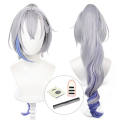 Halloweez Silver Wolf Cosplay Wig - Heat Resistant Synthetic Fiber for Honkai Star Rail Characters - Halloweez