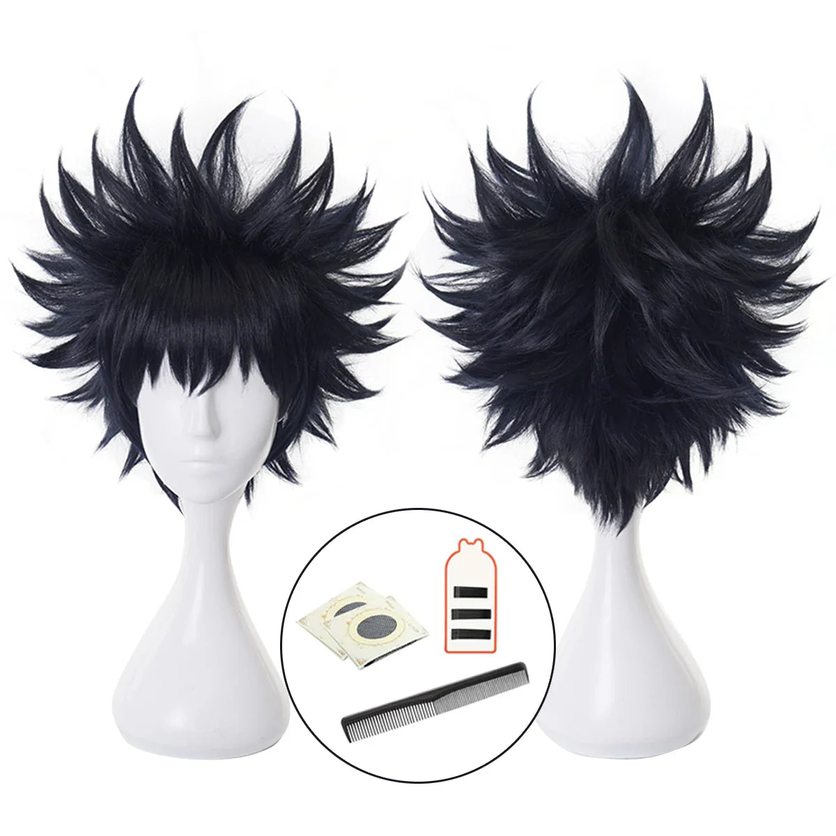 Halloweez Fushiguro Megumi Jujutsu Cosplay Wig Synthetic Fiber Adjustable for Parties - Halloweez