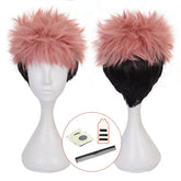 Halloweez Anime Cosplay Wig - Itadori Yuji Style, Synthetic Fiber, Adjustable for Halloween & Christmas Parties - Halloweez