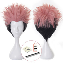 Halloweez Anime Cosplay Wig - Itadori Yuji Style, Synthetic Fiber, Adjustable for Halloween & Christmas Parties - Halloweez