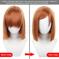 Halloweez Jujutsu Kugisaki Nobara Cosplay Wig - Synthetic Fiber - Adjustable for Halloween & Christmas Parties - Halloweez