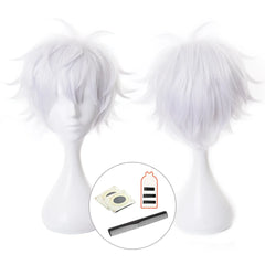 Halloweez Jujutsu Kaisen Satoru Gojo Cosplay Wig - Synthetic Fiber Adjustable for Halloween Parties - Halloweez