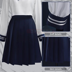 Halloweez Jujutsu Kaisen Riko Amanai Cosplay Wig with JK Skirt and Sailor Rose Net - Perfect for Halloween & Christmas - Halloweez