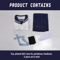 Halloweez Jujutsu Kaisen Riko Amanai Cosplay Wig with JK Skirt and Sailor Rose Net - Perfect for Halloween & Christmas - Halloweez