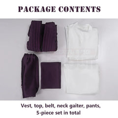 Halloweez Choso Cosplay Costume: Purple Vest, Neck Gaiter, Belt, White Pants - Anime Gift - Halloweez