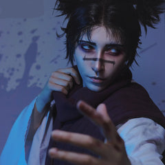 Halloweez JJK Manga Anime Choso Cosplay Costume with Purple Vest, Neck Gaiter, Belt, and White Elastic Pants - Halloweez