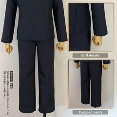 Halloweez Jujutsu JJK Manga Anime Fushiguro Megumi Cosplay Costume Wig with Dark Blue Jacket and Pants - Halloweez