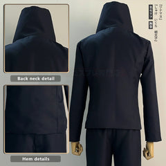 Halloweez Jujutsu Kaisen Inumaki Toge Cosplay Costume Set - Dark Blue Jacket, Pants, and Wig - Halloweez