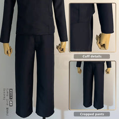 Halloweez Jujutsu Kaisen Inumaki Toge Cosplay Costume Set - Dark Blue Jacket, Pants, and Wig - Halloweez