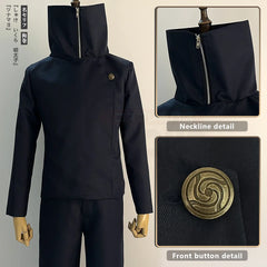 Halloweez Jujutsu Kaisen Inumaki Toge Cosplay Costume Set - Dark Blue Jacket, Pants, and Wig - Halloweez