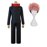 Halloweez Itadori Yuji Cosplay Outfit from Jujutsu Kaisen Anime with Wig, Jacket, Pants - Halloweez