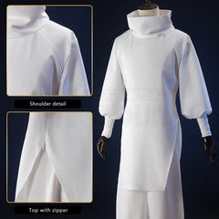 Halloweez Jujutsu JJK Manga Anime Kashimo Hajime Cosplay Costume with Blue Wig and White Top - Halloweez