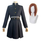 Halloweez Jujutsu Kaisen Nobara Cosplay Outfit with Wig, Jacket & Skirt - Halloweez