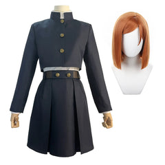 Halloweez Jujutsu Kaisen Nobara Cosplay Outfit with Wig, Jacket & Skirt - Halloweez
