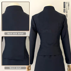 Halloweez Jujutsu JJK Manga Anime Maki Zenin Cosplay Costume Wig with Dark Blue Jacket and Skirt - Synthetic - XS-2XL - Halloweez