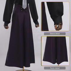 Halloweez Mei Mei Cosplay Costume - Black Shirt & Purple Pants Set - Halloweez