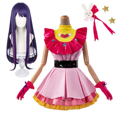 Halloweez Anime Ai Hoshino Cosplay Costume Wig Lolita Dress Skirt Bunny Hairpin Rose Net Synthetic Fiber Gift - Halloweez