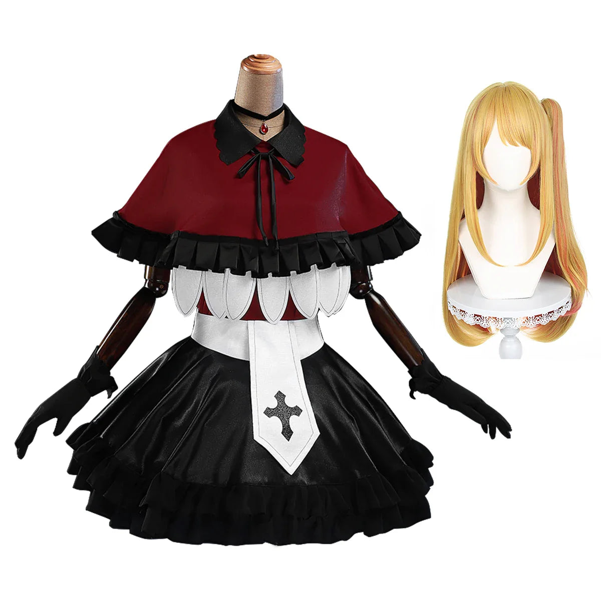 Halloweez Ruby Hoshino Anime Cosplay Costume Set with Wig, Shirt, Shawl, and Skirt - Halloweez