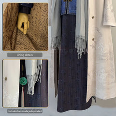 Halloweez Marius Cosplay Costume - King Coat Tang Suit with Long Skirt and Earring for Themed Events - Halloweez