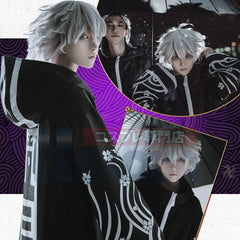Halloweez Tokyo Anime Brahman Senju Kawaragi Cosplay Costume Jacket - Oversize Black with Golden Flowers - Halloweez