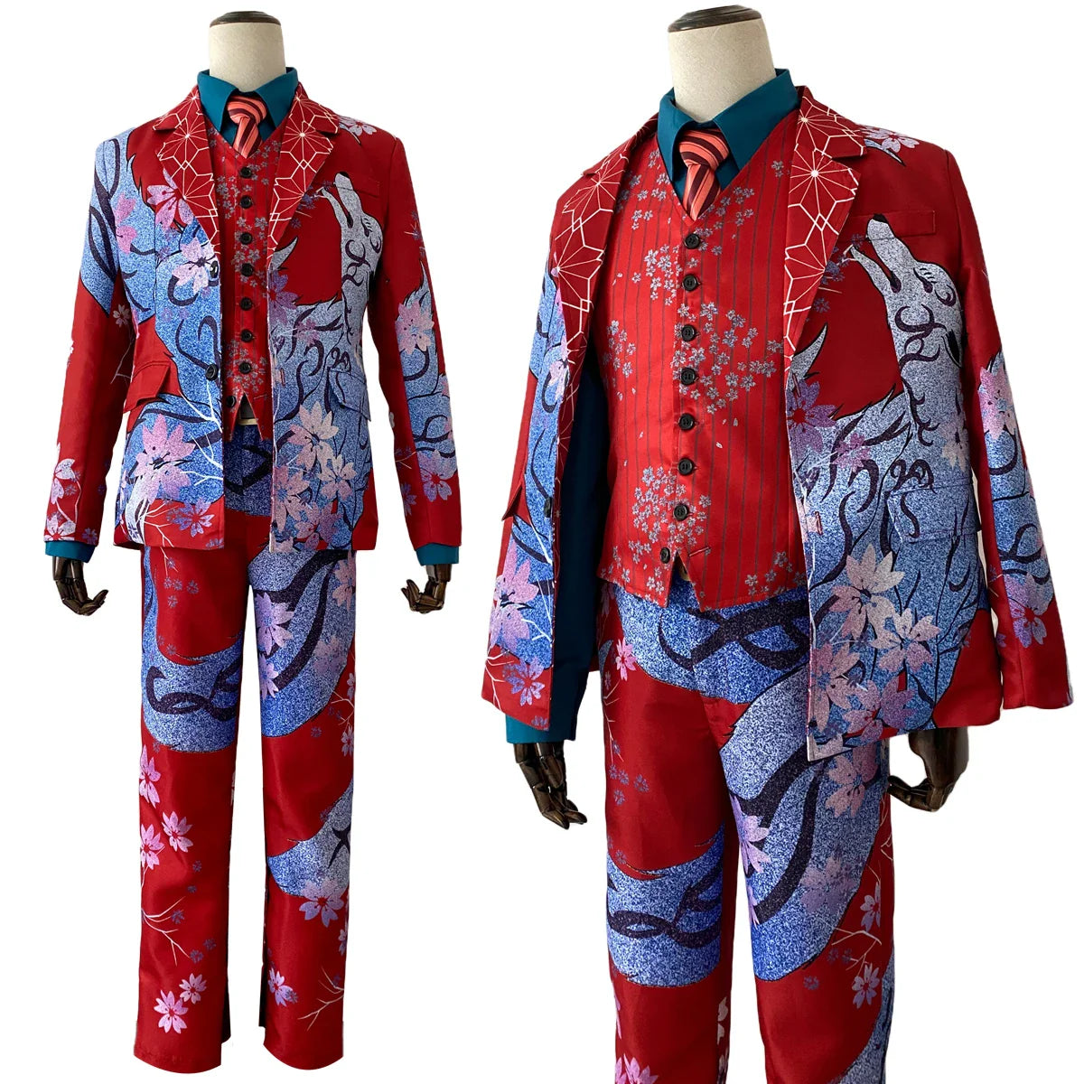 Halloweez Anime Cosplay Costume: Hajime Kokonoi Red Fox Uniform 6pcs Set for Halloween & Christmas - Halloweez