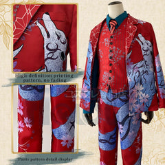 Halloweez Anime Cosplay Costume: Hajime Kokonoi Red Fox Uniform 6pcs Set for Halloween & Christmas - Halloweez