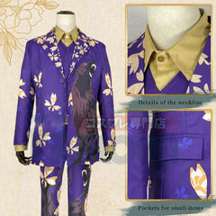 Halloweez Keisuke Baji Cosplay Costume - Purple Wolf 4Pcs Set for Halloween - Halloweez